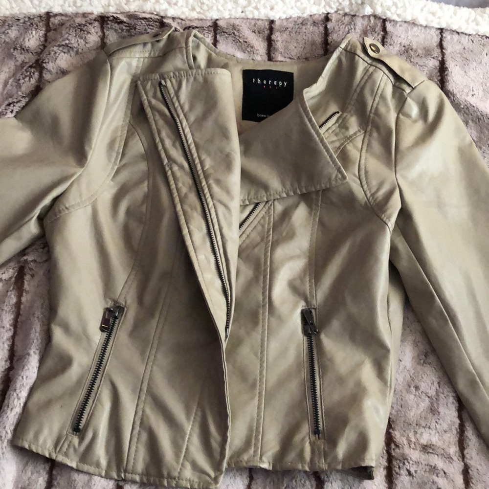 Tan leather jacket